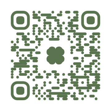 QR-Code Waldgr&uuml;n mit Kleeblatt, f&uuml;hrt zur Vereinsseite