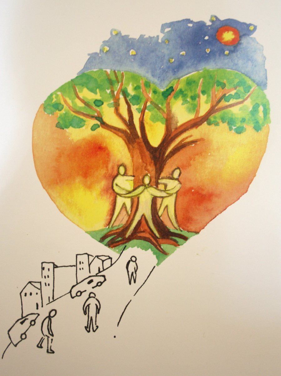 Logo des Vereins „Ganzheitliche Lebensführung aus dem Herzen e. V.“ — ein Aquarell-Herz mit Lebensbaum